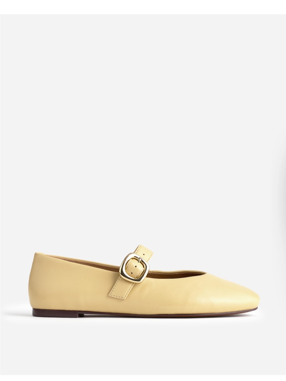 Madewell Yellow Leather Mary Jane Flats